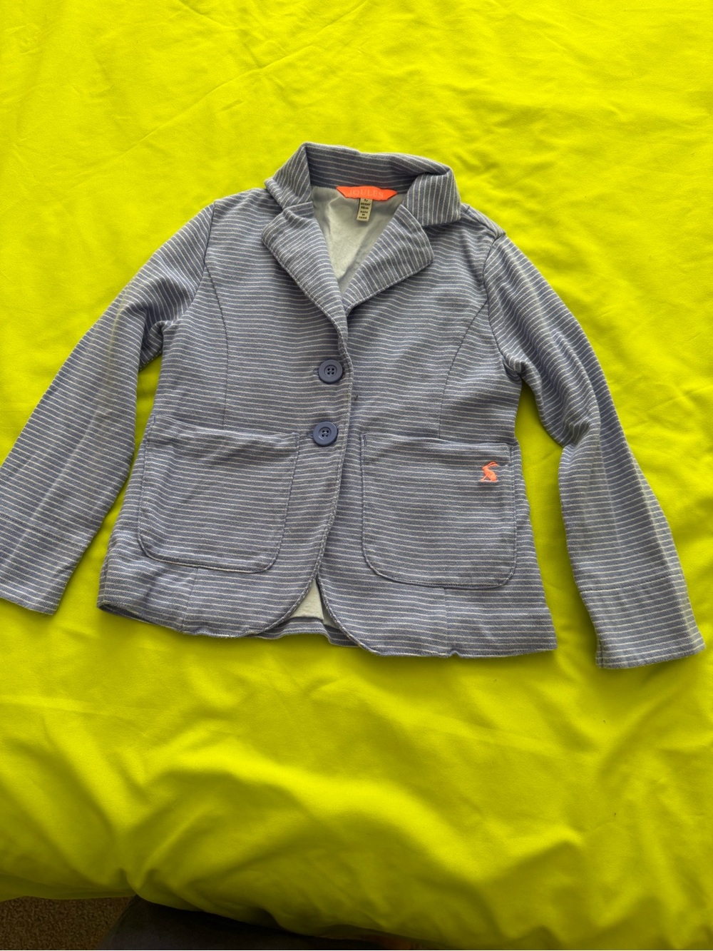 Joules Blue & White Striped Kids Blazer